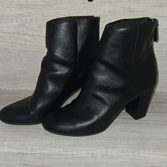 Christian Siriano Black Chunky Heel Ankle Boots 9.5 - Picture 4 of 7